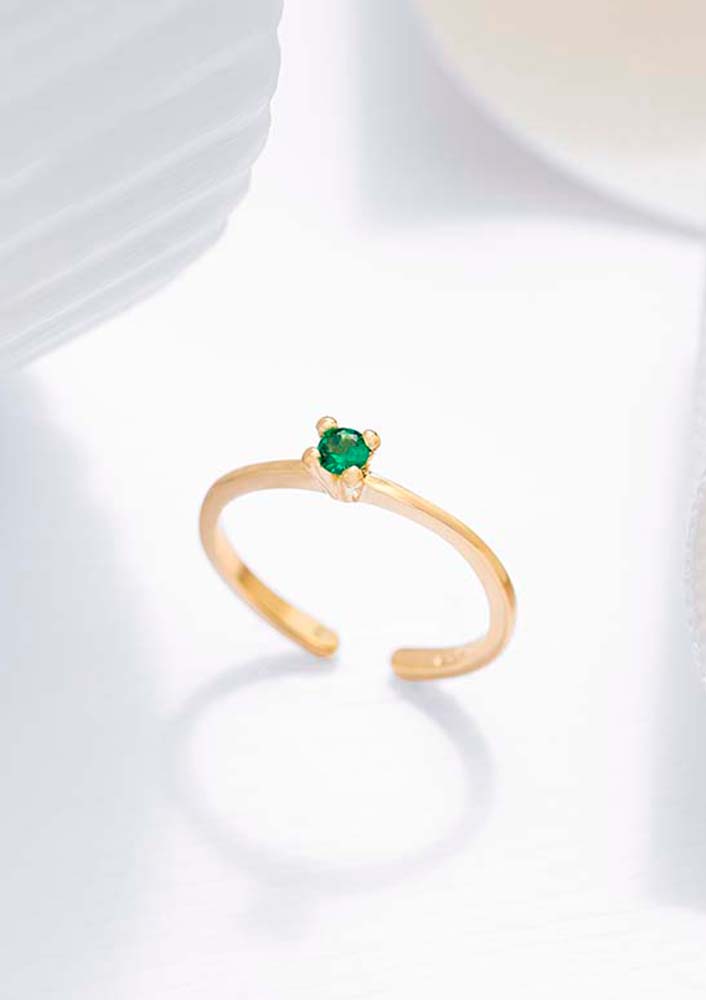 ANILLO PROMISE LISO VERDE AJUSTABLE