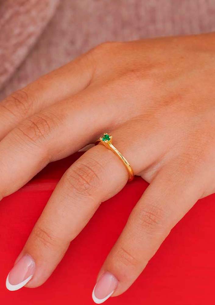 ANILLO PROMISE LISO VERDE AJUSTABLE