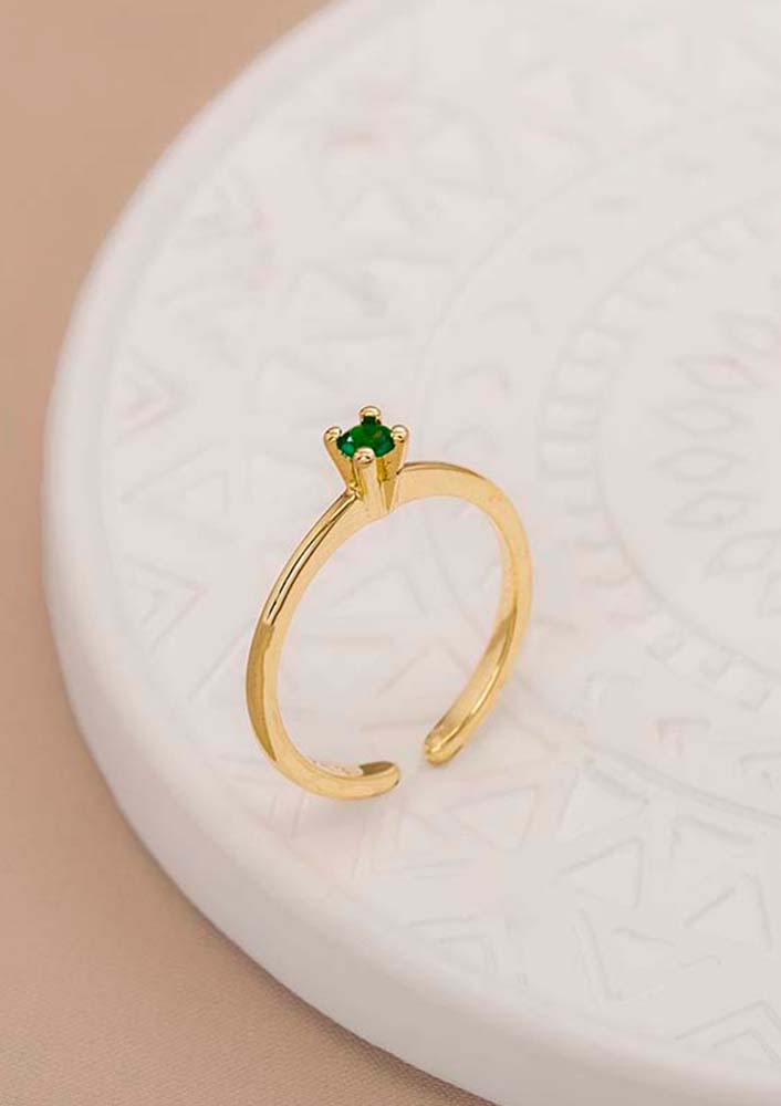 ANILLO PROMISE LISO VERDE AJUSTABLE